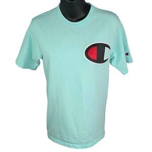 VTG Y2K Champion Short Sleeve T C Logo Light Mint Green Women’s S BLOKETTE